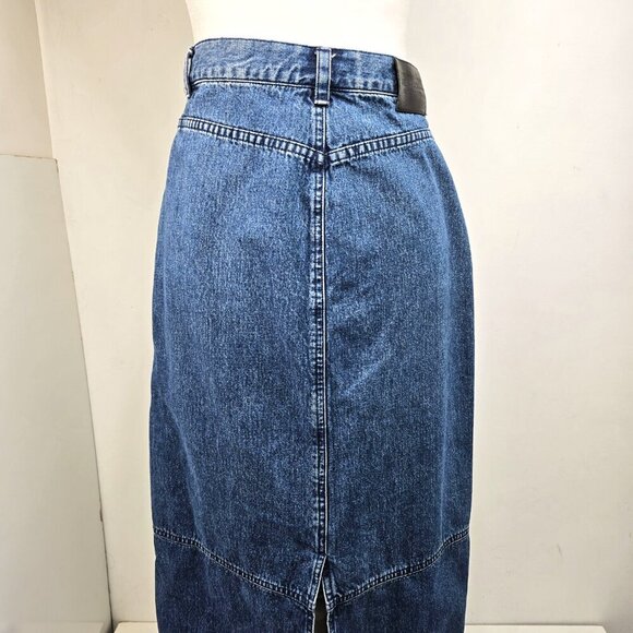 VTG Ralph Lauren Denim Maxi Skirt Raw Pockets Women 8 Boho Festival Western 90s - Picture 8 of 12